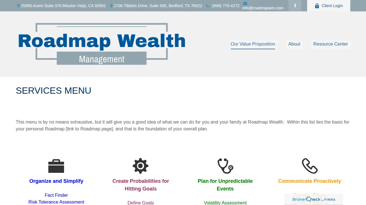 Roadmap Wealth Management LLC page