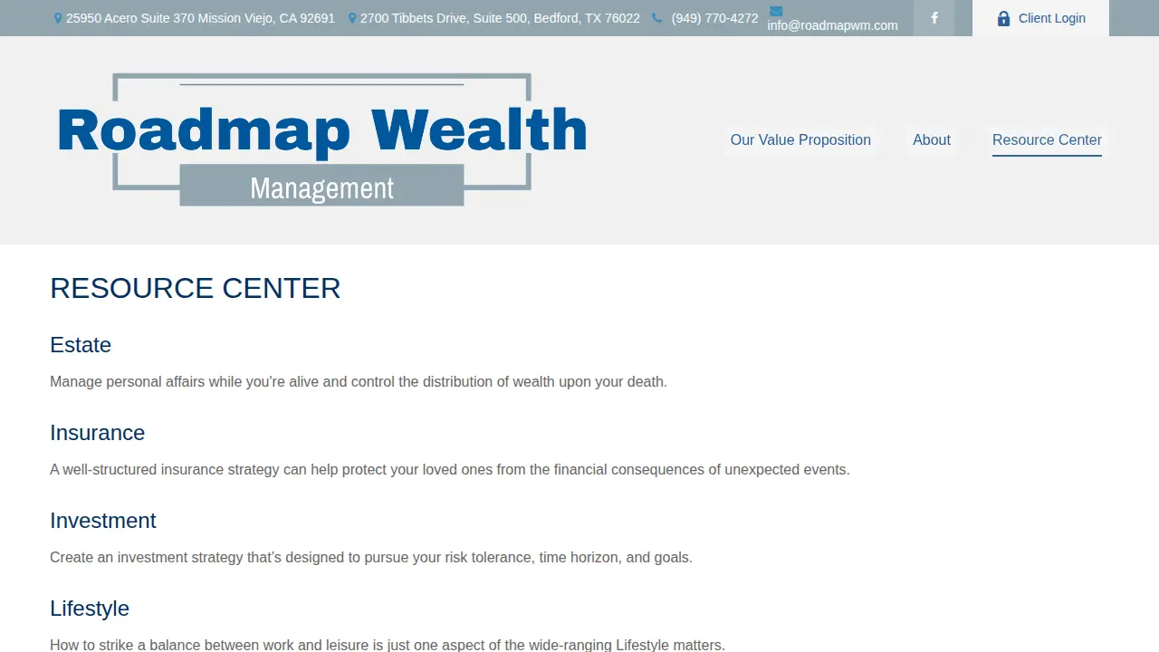 Roadmap Wealth Management LLC page