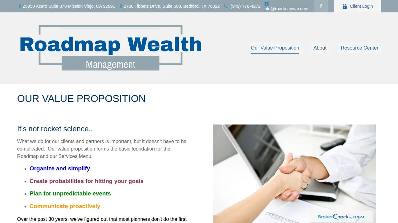Roadmap Wealth Management LLC page