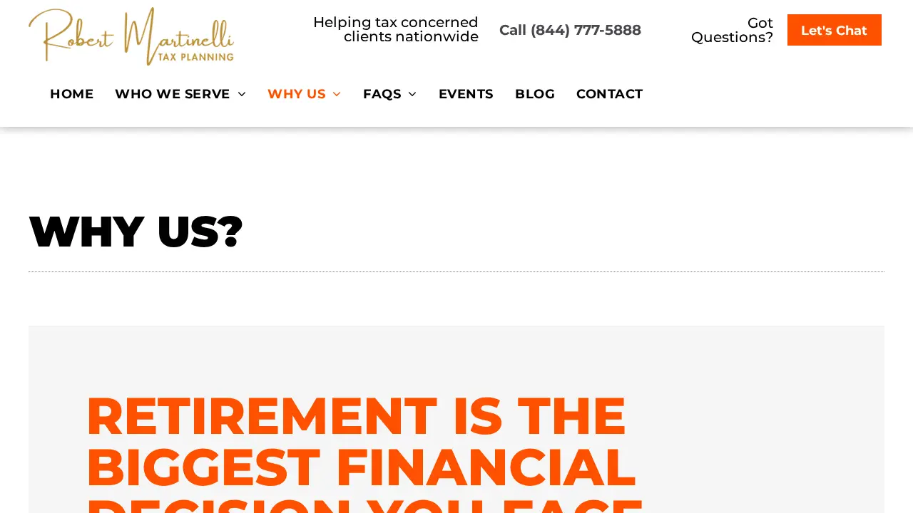 Robert Martinelli Tax Planning page