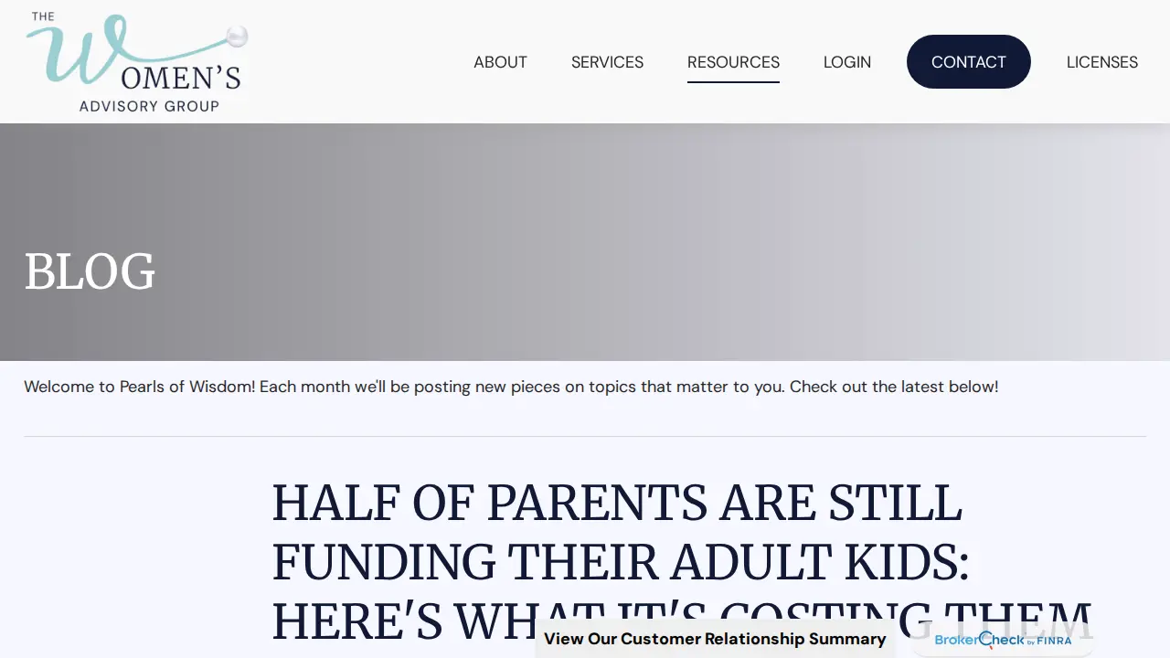 Baystate Financial - The Women's Advisory Group page