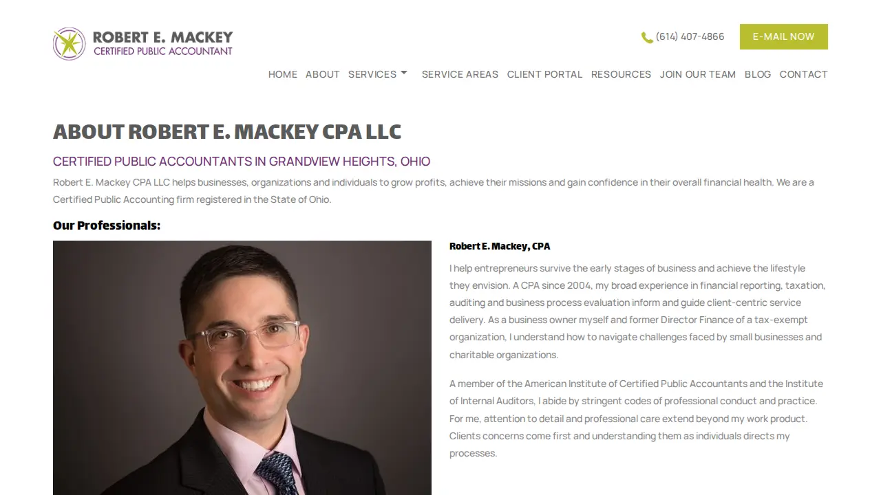 Robert E. Mackey, CPA, LLC page