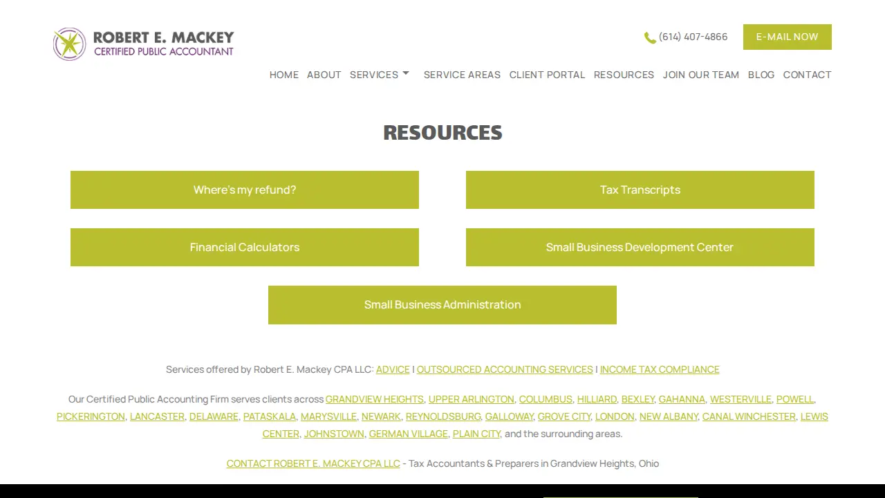 Robert E. Mackey, CPA, LLC page