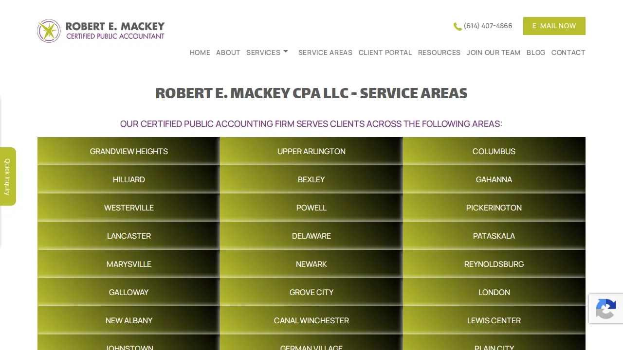Robert E. Mackey, CPA, LLC page