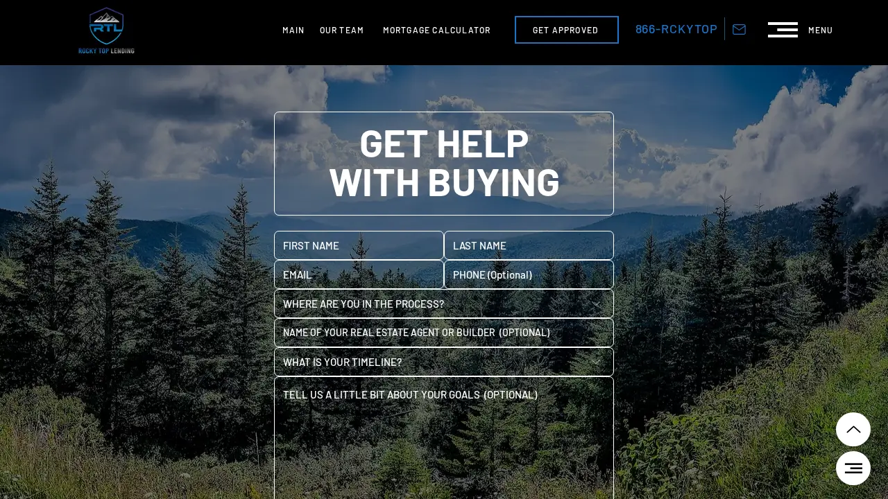 Rocky Top Lending, Mortgage Broker page