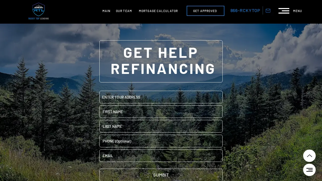 Rocky Top Lending, Mortgage Broker page
