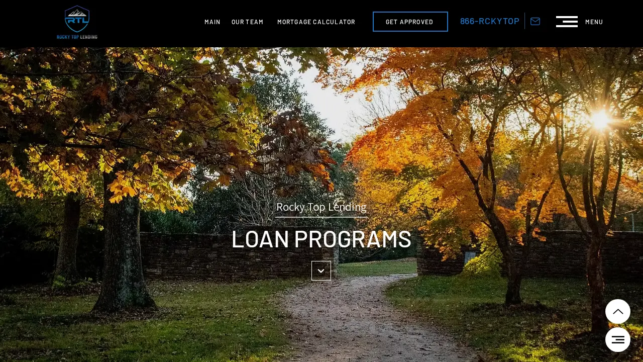 Rocky Top Lending, Mortgage Broker page