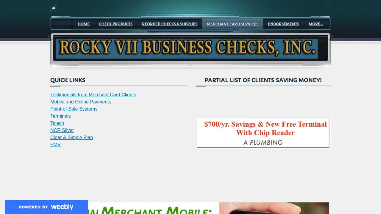 Rocky Vii Business Checks page