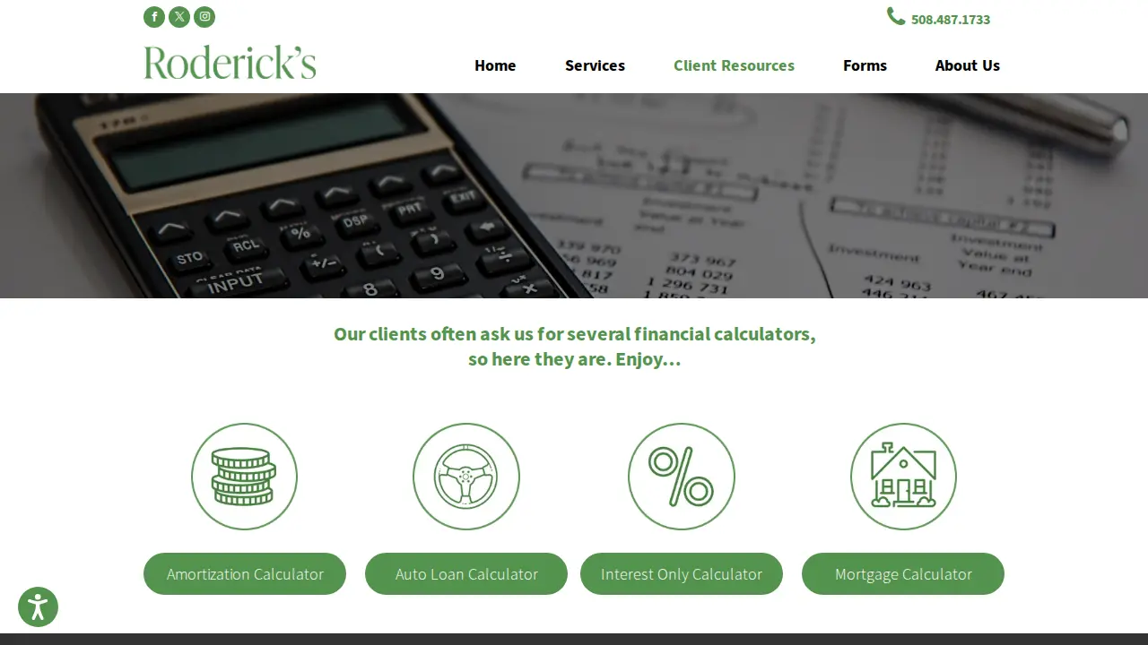 Roderick's Payroll Services page