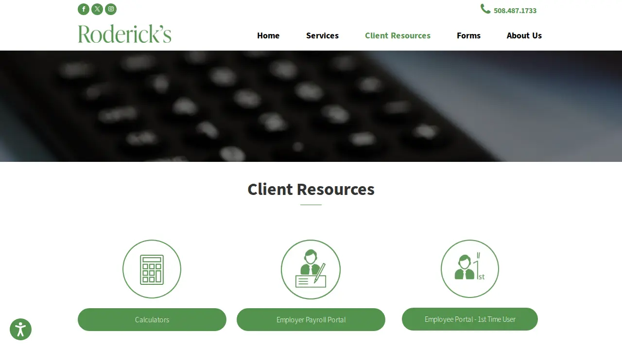 Roderick's Payroll Services page