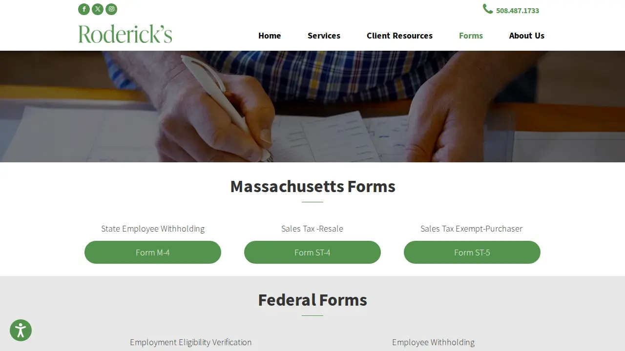 Roderick's Payroll Services page