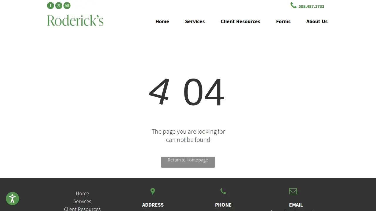 Roderick's Payroll Services page