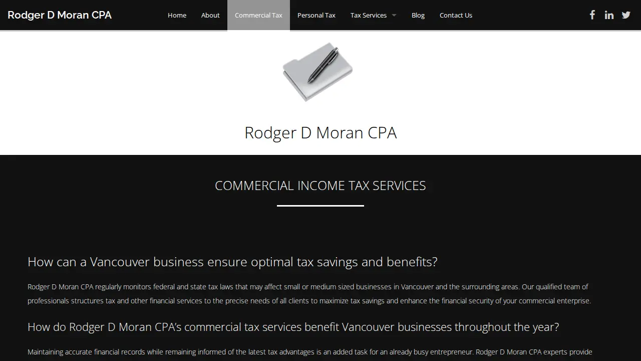 Rodger D Moran CPA page