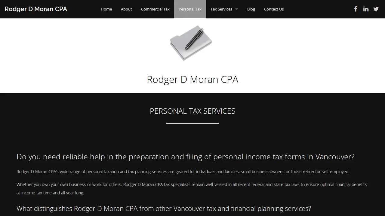 Rodger D Moran CPA page