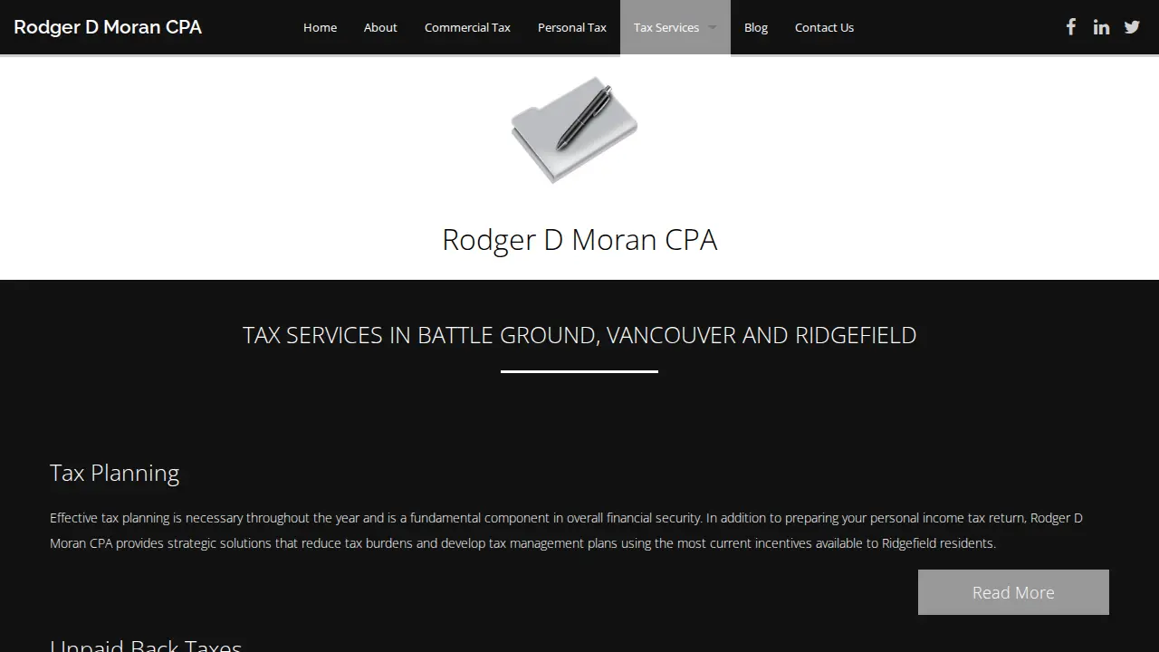 Rodger D Moran CPA page