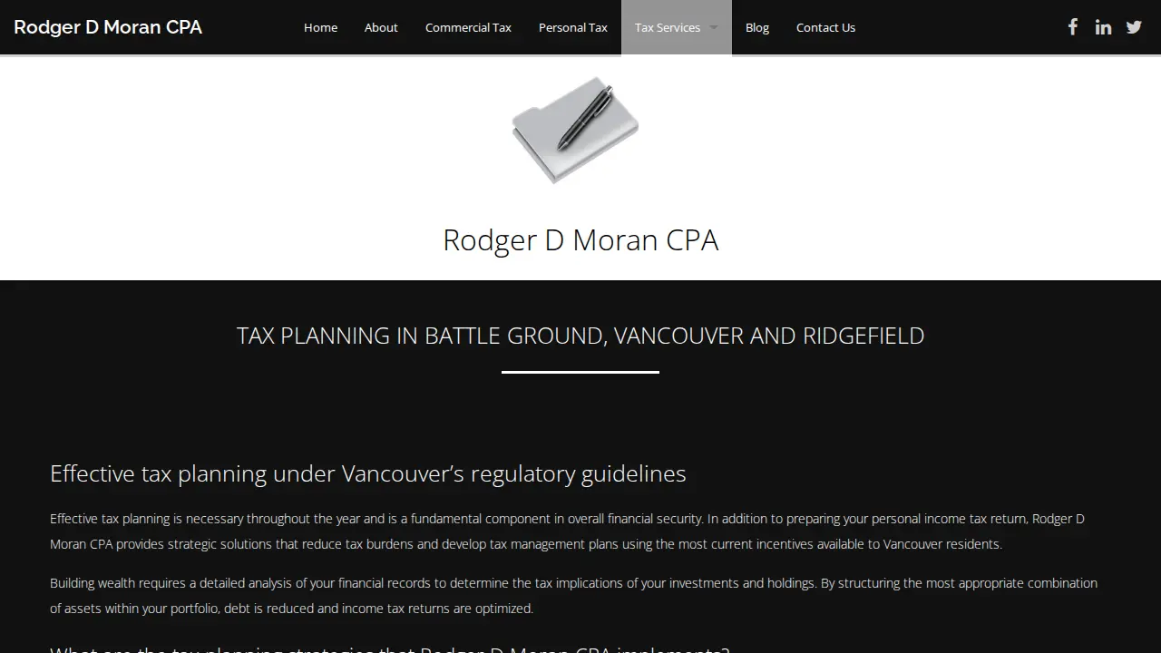 Rodger D Moran CPA page