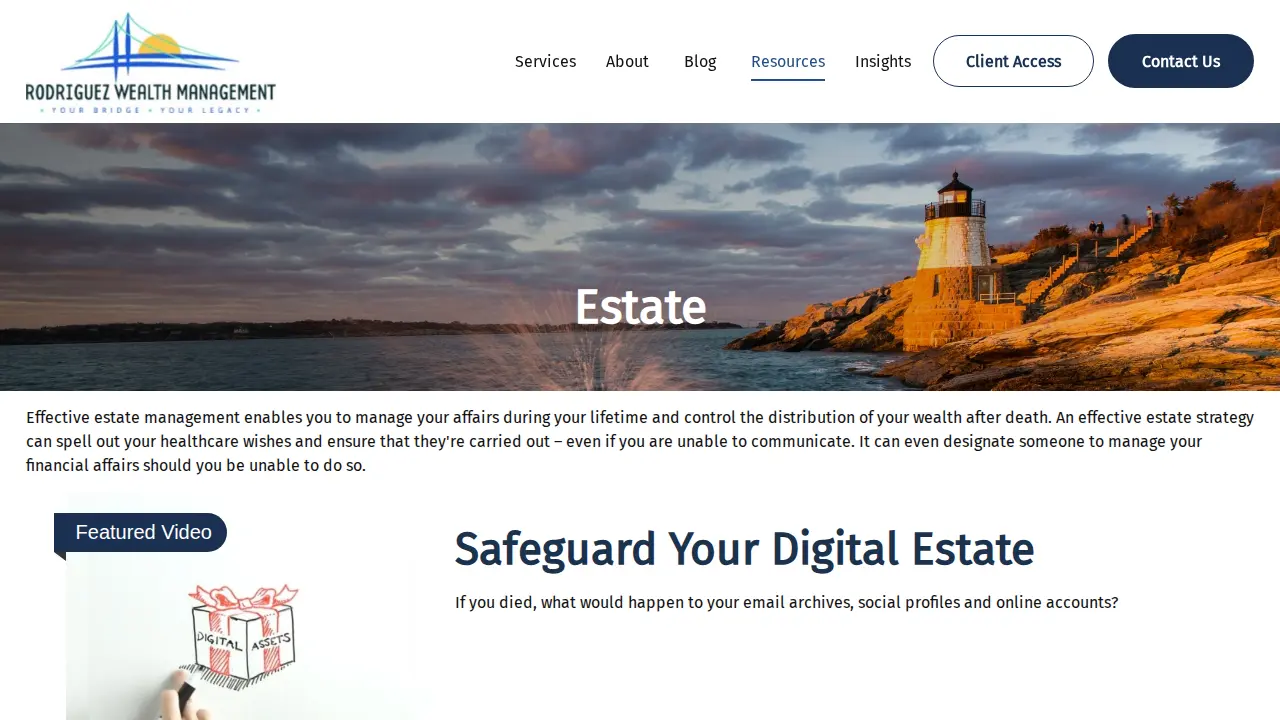 Rodriguez Wealth Management page