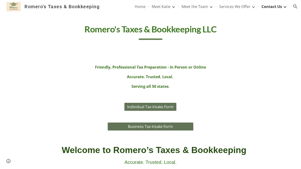 Romero’s Taxes and Bookkeeping LLC page