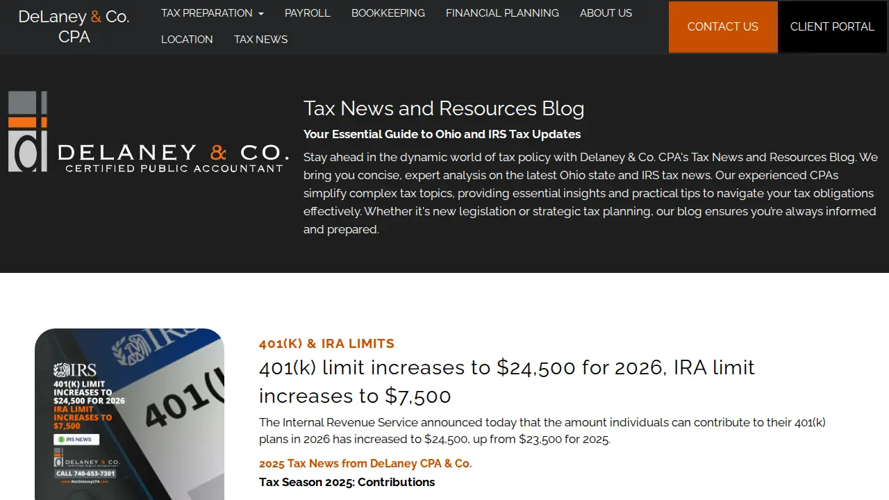DeLaney & Co. CPA page