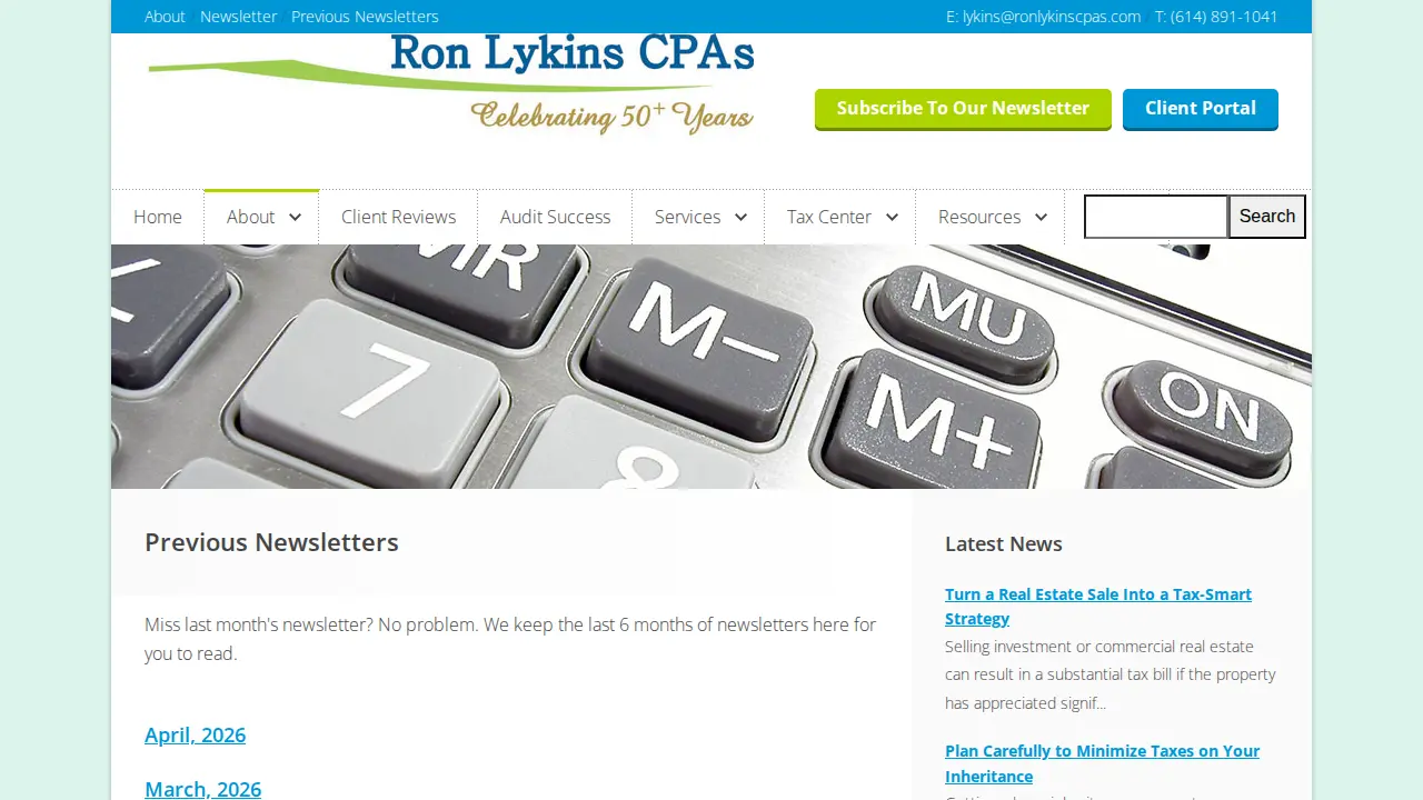 Ron Lykins Inc. CPAs page