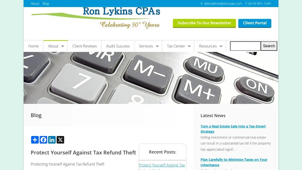 Ron Lykins Inc. CPAs page