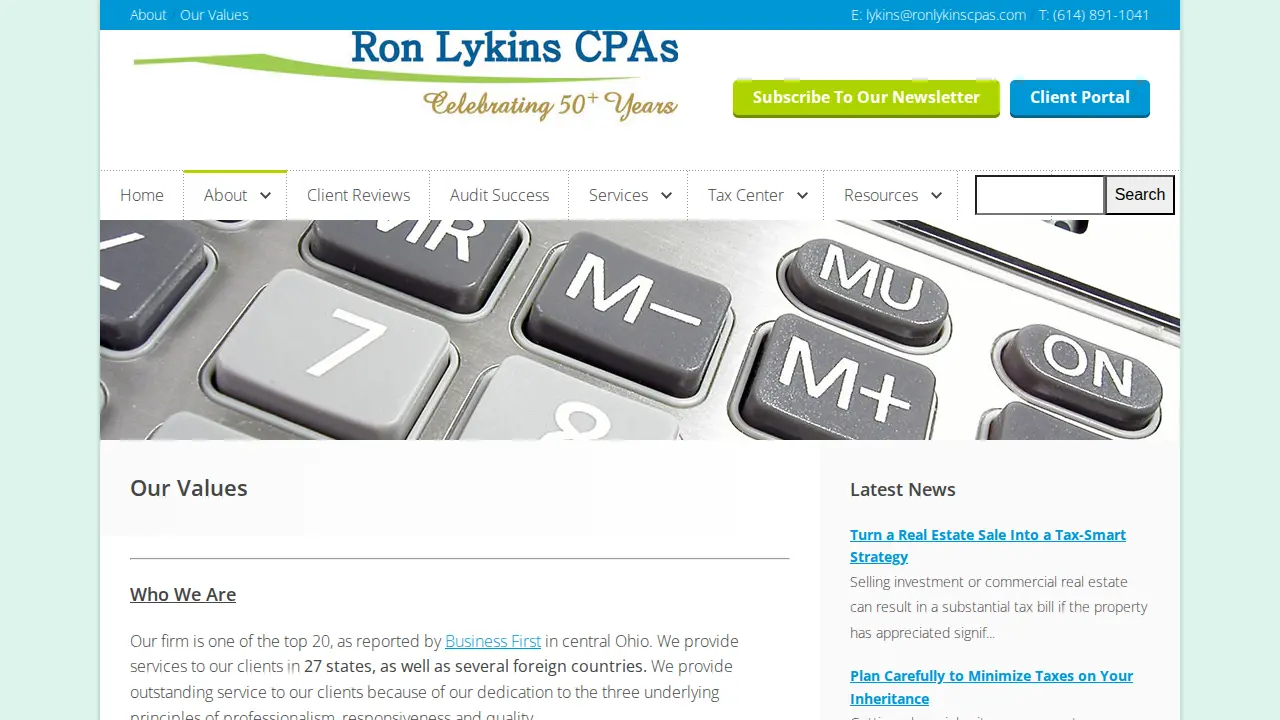 Ron Lykins Inc. CPAs page