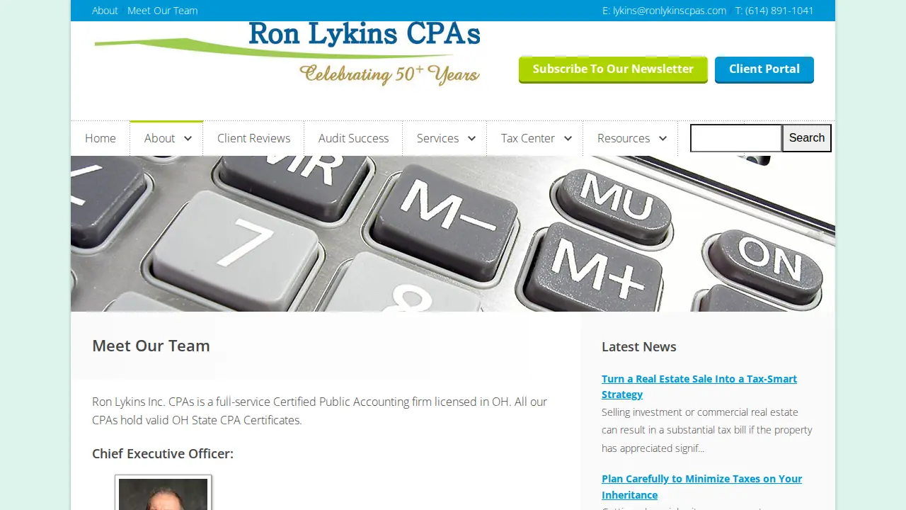 Ron Lykins Inc. CPAs page
