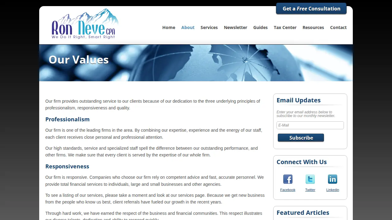 Ronald A. Neve, CPA, PC page