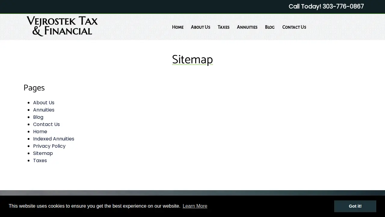 Vejrostek Tax and Financial page