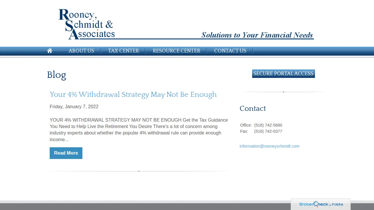 Rooney Schmidt & Associates Inc. page