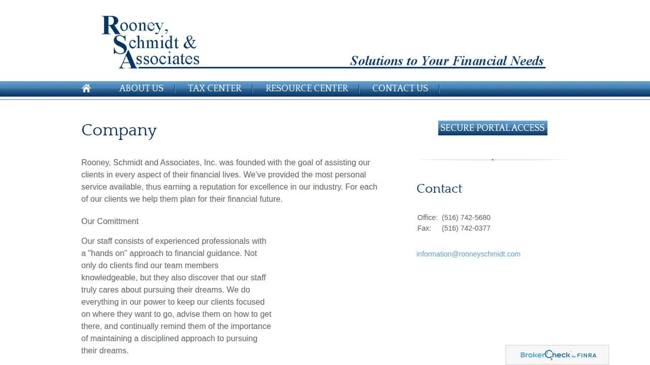 Rooney Schmidt & Associates Inc. page