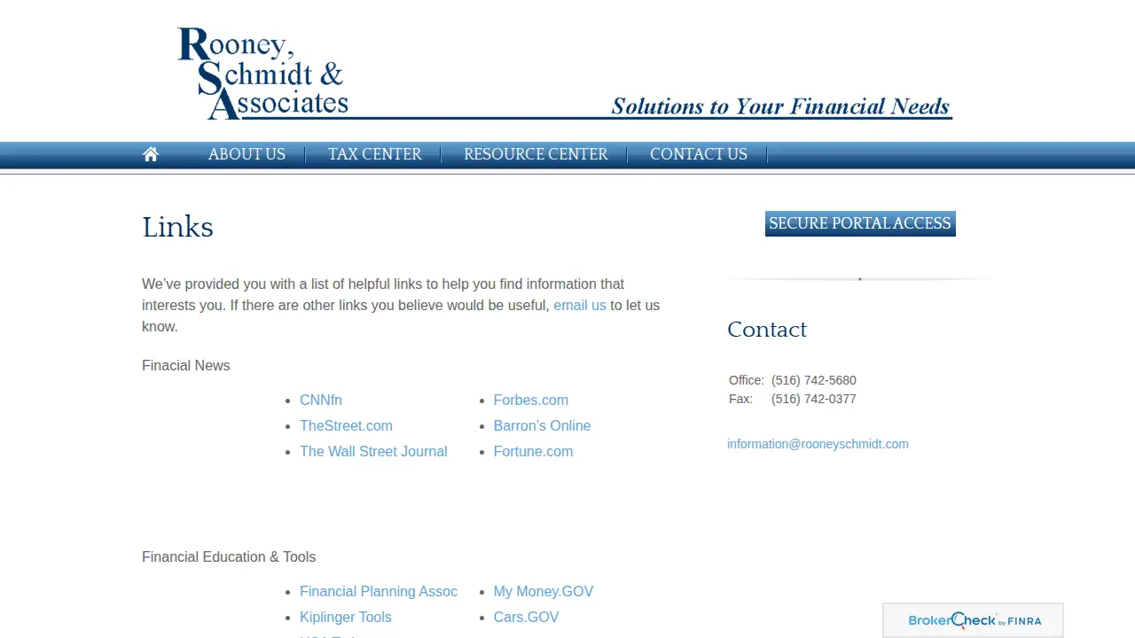 Rooney Schmidt & Associates Inc. page
