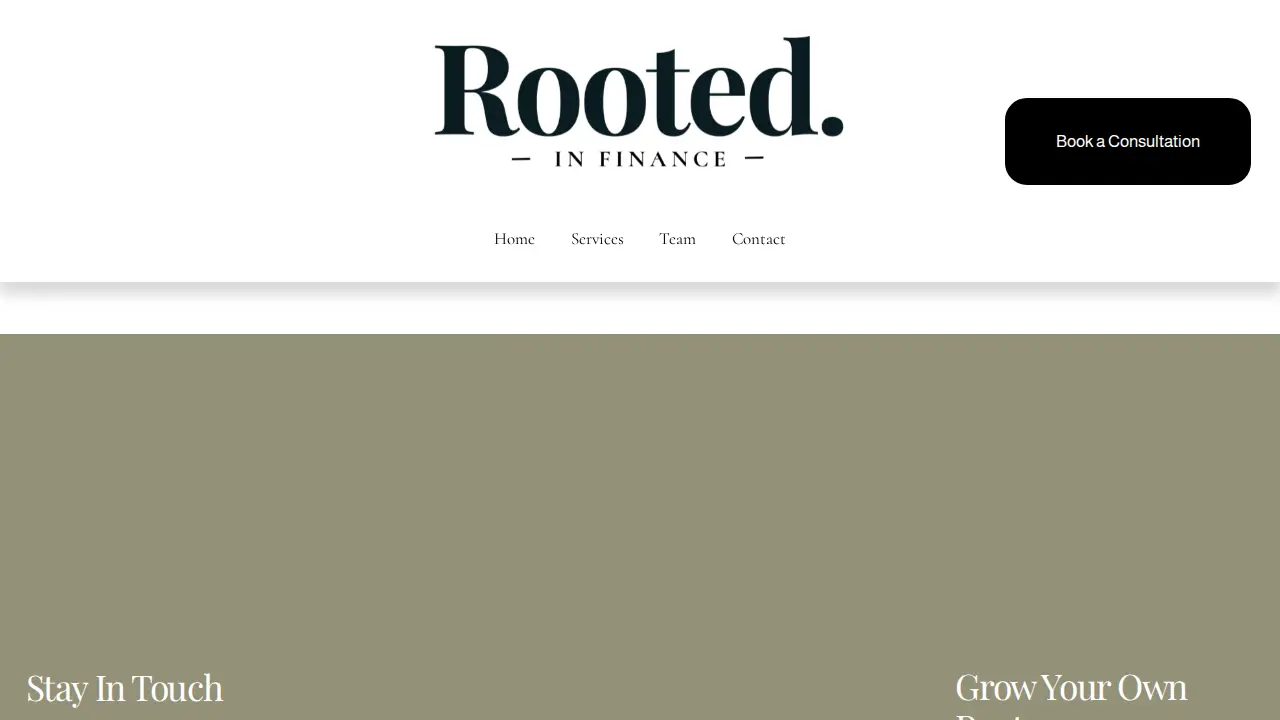 Rooted in Finance | CPA, Bookkeeping, & Tax Services page