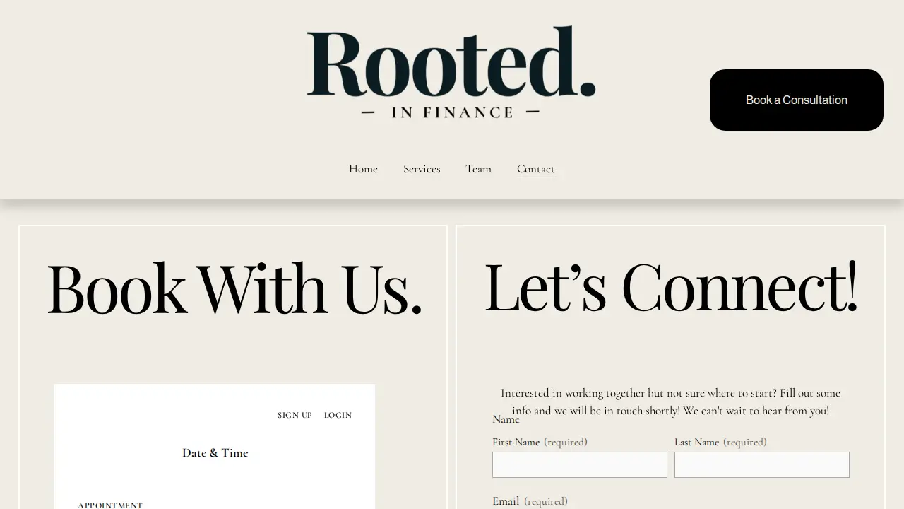 Rooted in Finance | CPA, Bookkeeping, & Tax Services page