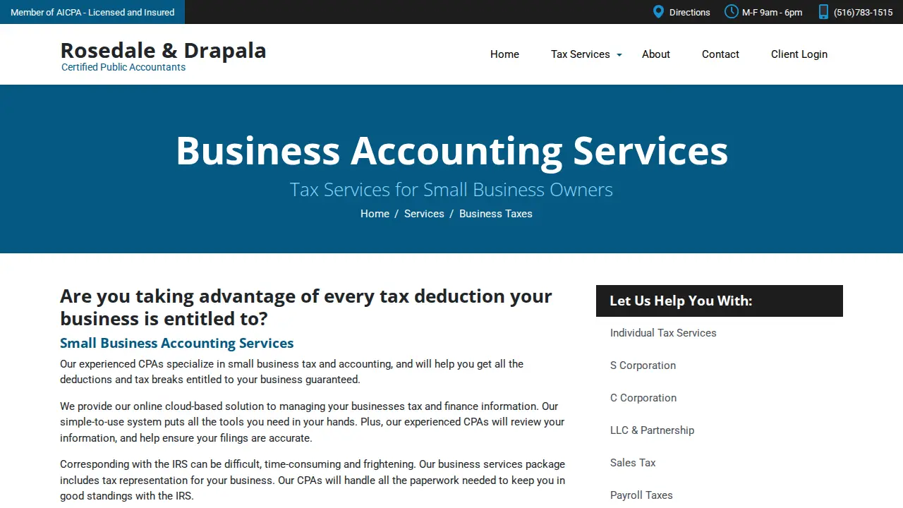 Rosedale & Associates page