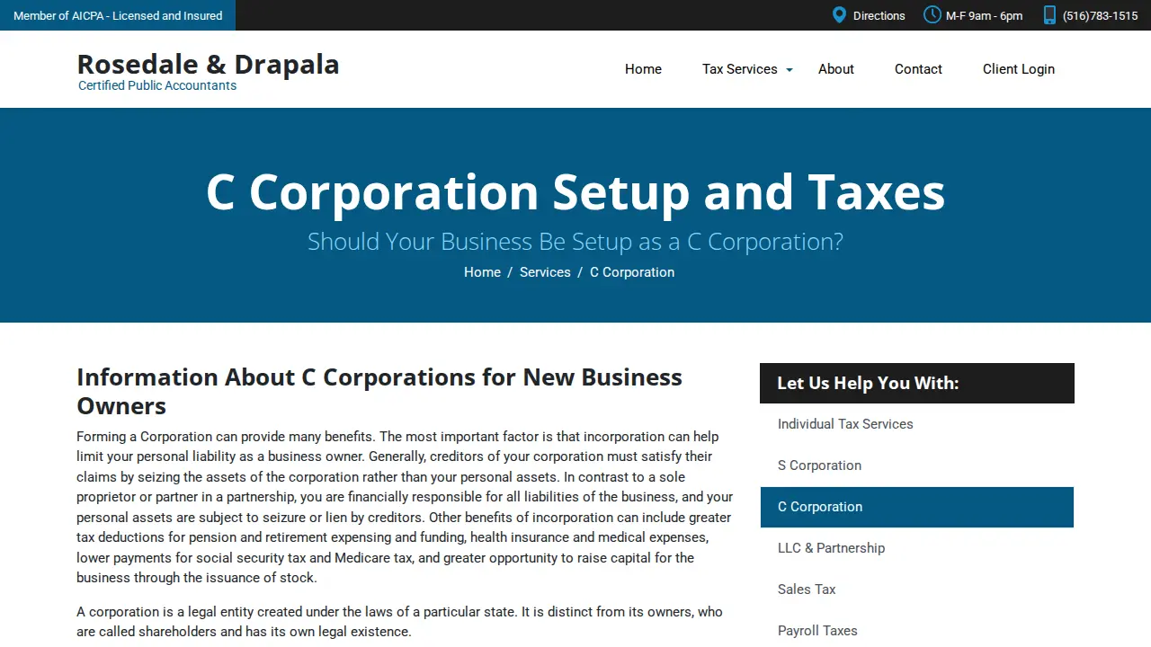 Rosedale & Associates page
