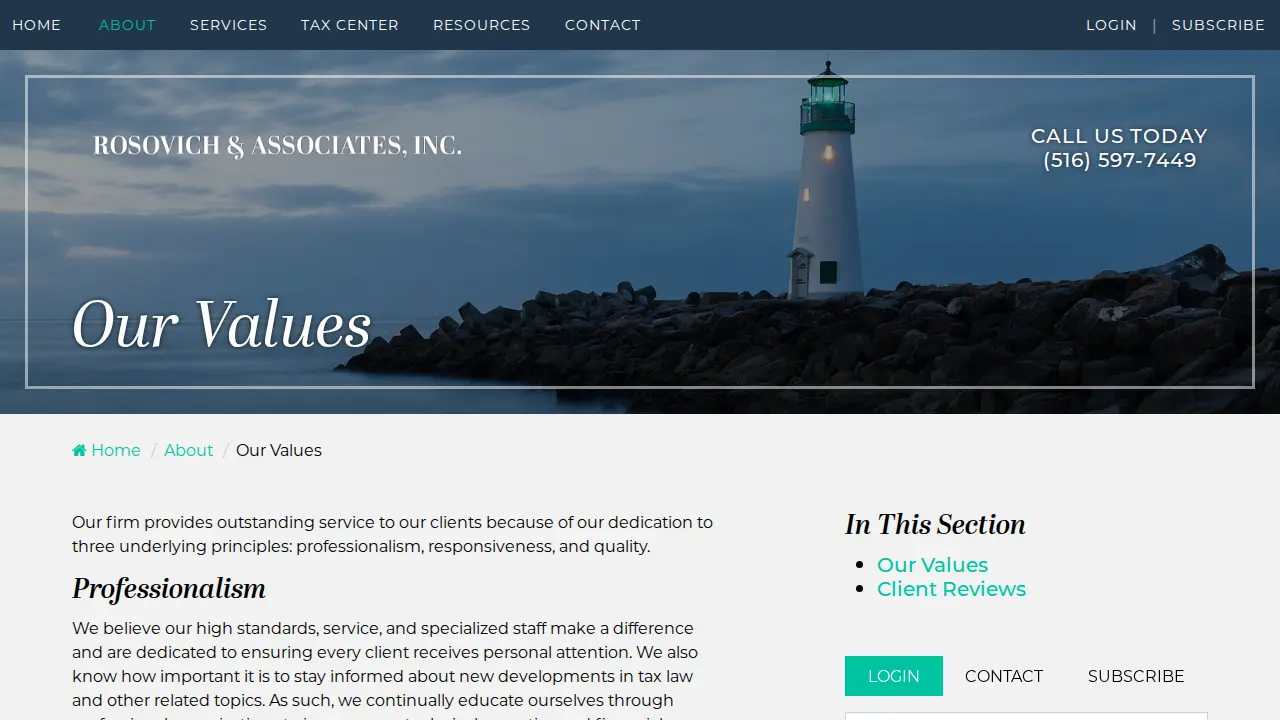 Rosovich & Associates, Inc. page
