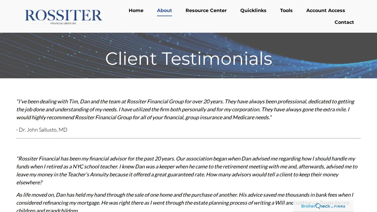 Rossiter Financial Group Inc page