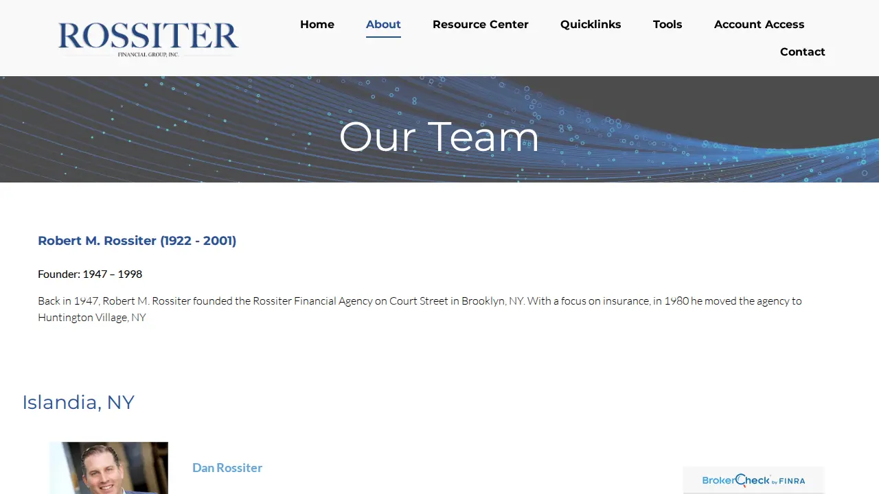 Rossiter Financial Group Inc page