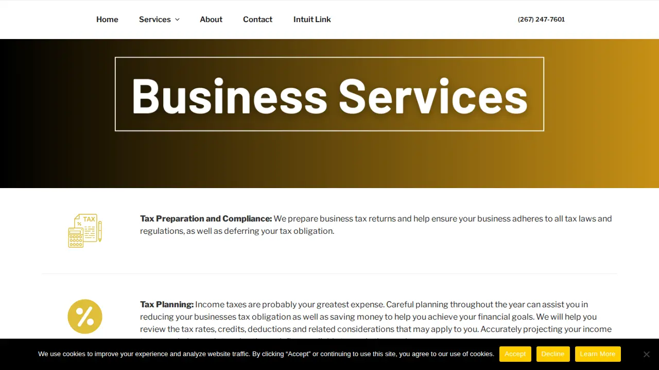 R.P. Minich PC, Certified Public Accountants page
