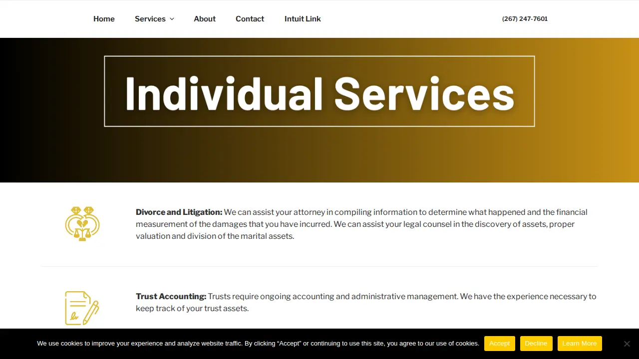 R.P. Minich PC, Certified Public Accountants page