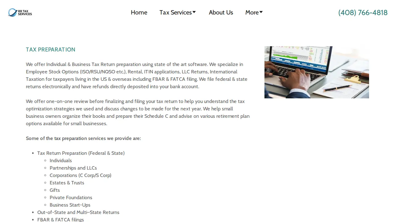 RR Tax Services LLC. page