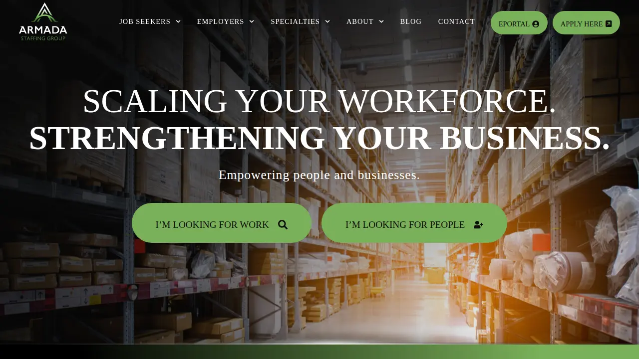 Armada Staffing Group website