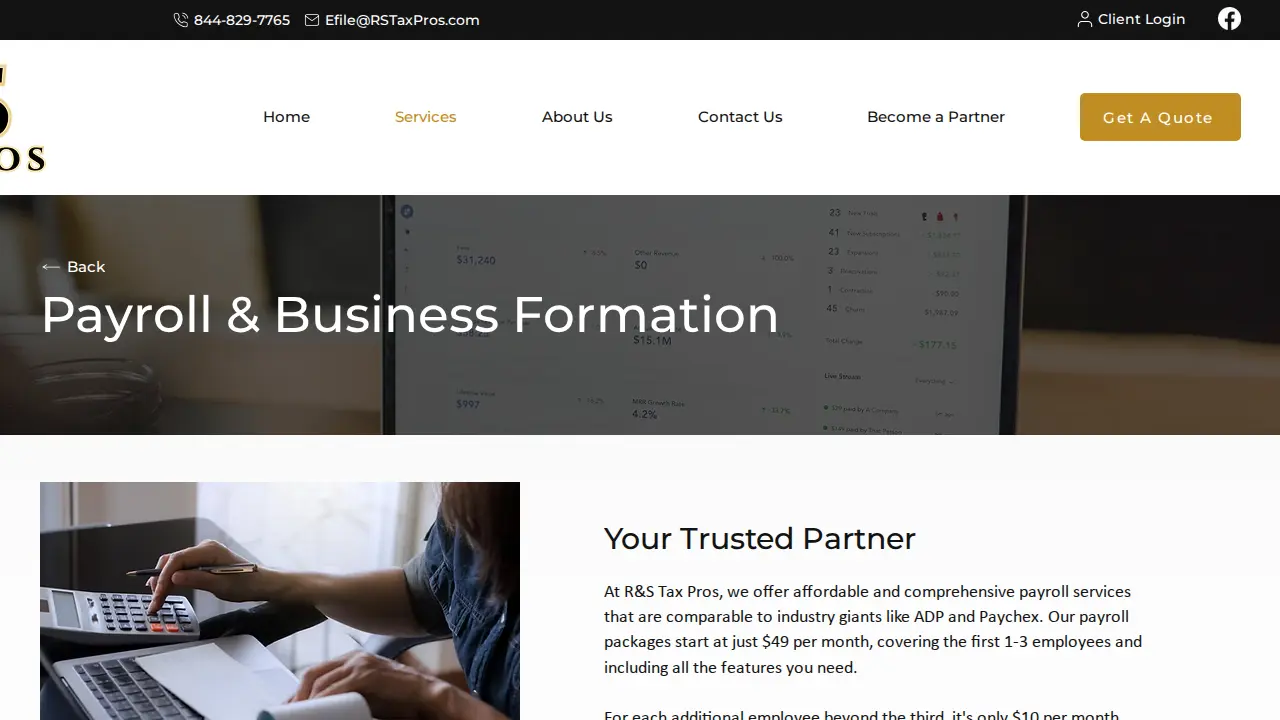 R&S Tax Pros Inc page