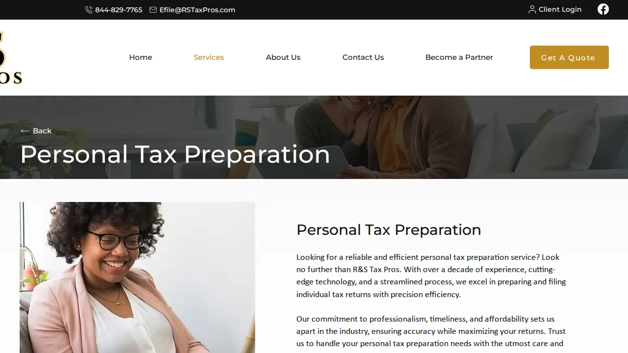 R&S Tax Pros Inc page