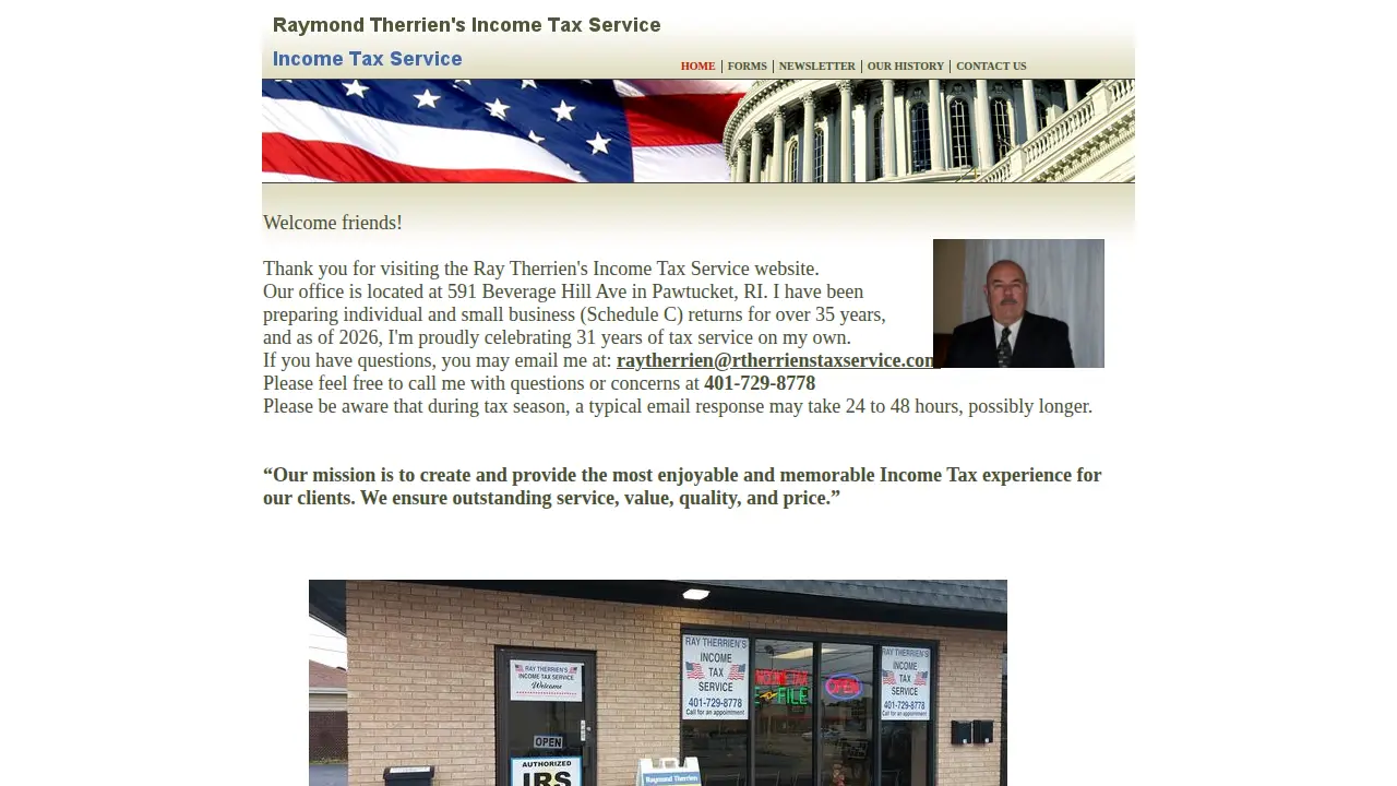Ray Therrien's Income Tax Service page