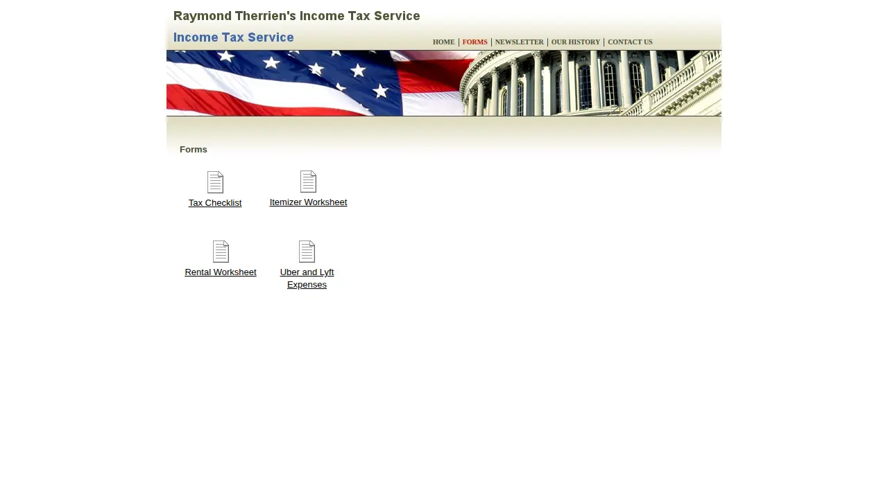 Ray Therrien's Income Tax Service page