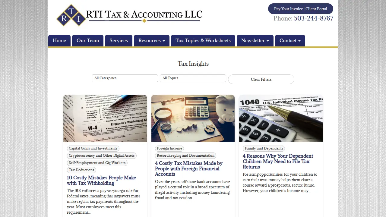 RTI Tax & Accounting LLC page
