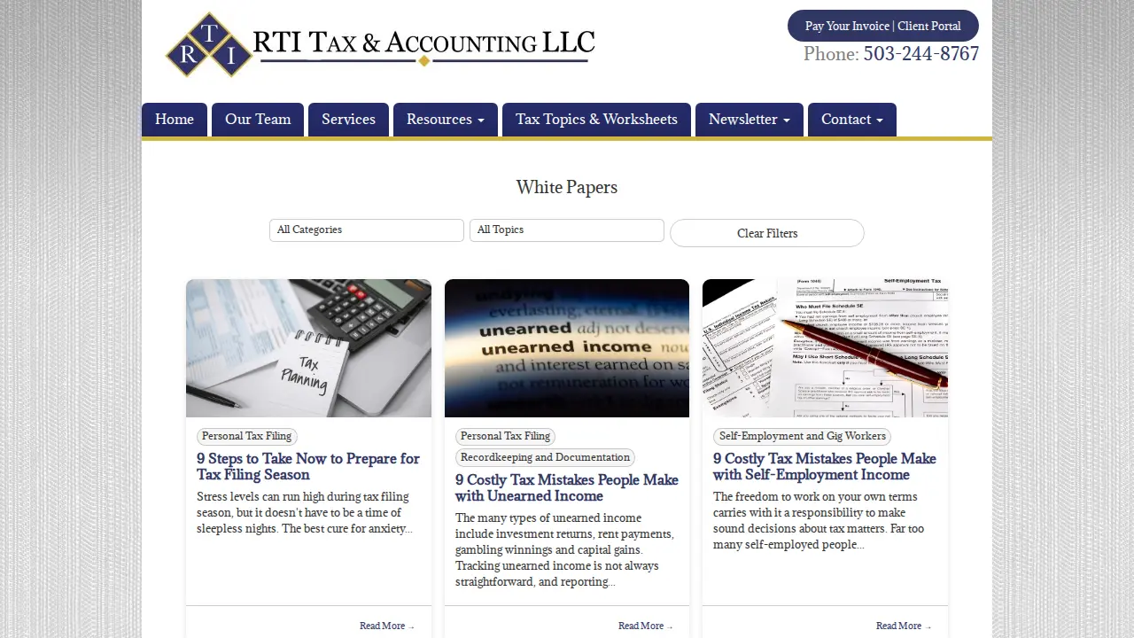 RTI Tax & Accounting LLC page