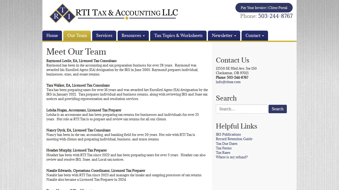 RTI Tax & Accounting LLC page